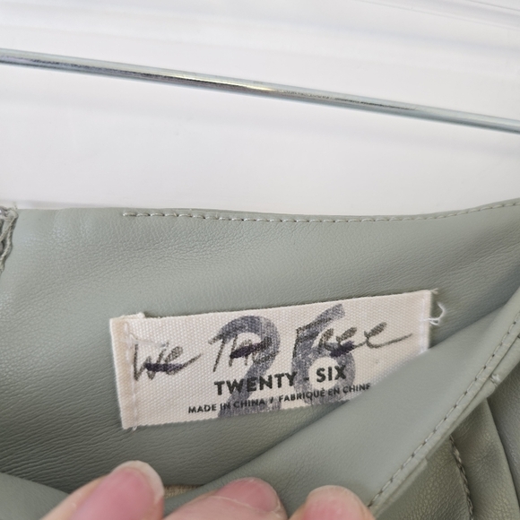 We the Free People Real Deal Vegan Leather Flare Split Hem High Rise Pant 26 - Picture 7 of 9